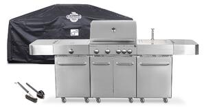 Grill gazowy G21 Arizona, BBQ kuchnia Premium Line 6 palników + pokrowiec i zestaw do czyszczenia