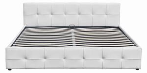 MebleMWM Łóżko tapicerowane z pojemnikiem SFG004 | 120x200 | Biały | Outlet