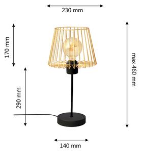 Lampa biurkowa -TORRI złoto-czarna B-1345/1 BK+GO MAT