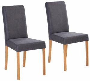 Klasyczne szare krzesła, dębowe nogi - 2 sztuki