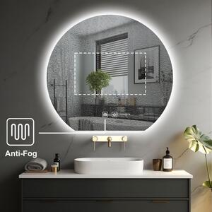 IREDA Lustro łazienkowe z oświetleniem LED, okrągłe, 50 cm