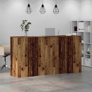 Biurko recepcyjne stare drewno 200x50x103,5 cm drewno klejone