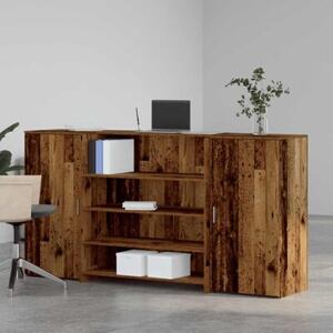 Biurko recepcyjne stare drewno 200x50x103,5 cm drewno klejone