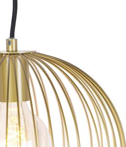 Designerska lampa wisząca złota - Wire Dough Oswietlenie wewnetrzne