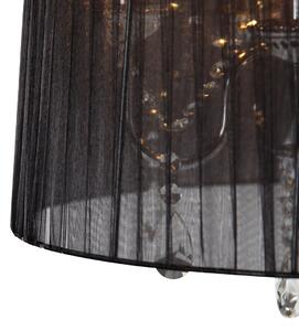 Żyrandol chrom z czarnymi 50 cm 5 lampkami - Ann-Kathrin Oswietlenie wewnetrzne