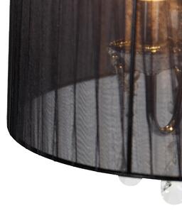 Żyrandol chrom z czarnymi 80 cm 6 lampkami - Ann-Kathrin Oswietlenie wewnetrzne