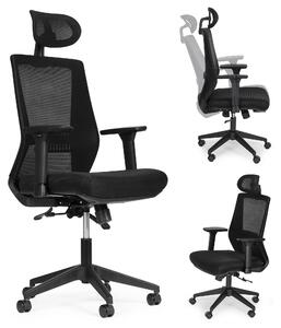 Fotel biurowy obrotowy ergonomiczny regulacja wysokości czarny ModernHome