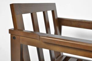 Fotel ogrodowy drewniany BELLA - brąz/grafit