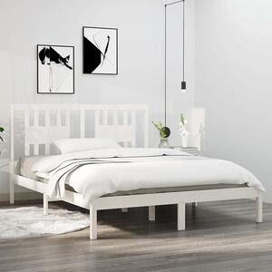 Białe sosnowe łóżko małżeńskie 160x200 - Basel 6X