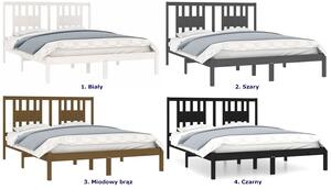 Czarne podwójne łóżko z drewna 140x200 - Basel 5X