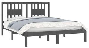 Dwuosobowe szare łóżko drewniane 160x200 - Basel 6X
