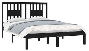 Czarne drewniane łóżko z zagłówkiem 120x200 - Basel 4X
