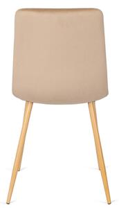 Beżowe nowoczesne krzesło welurowe - Klen