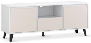 Minimalistyczna szafka RTV biały + kaszmir N5-E04