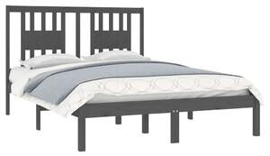 Szare łóżko z litego drewna sosny 120x200 - Basel 4X