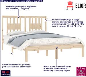 Naturalne drewniane łóżko 120x200 - Basel 4X
