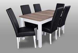 Zestaw mebli bukowy stół rozkładany laminat RS-19 + 6 krzeseł tapicerowanych