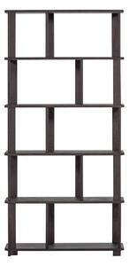 Ciemnobrązowy regał z litego drewna dębowego 90x186x30 cm Riss – WOOOD