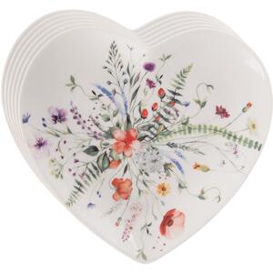 Orion Zestaw porcelanowych talerzyków deserowych Mak serce 17,5 x 17 cm, 6 szt