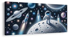 Obraz kosmonauta między planetami
