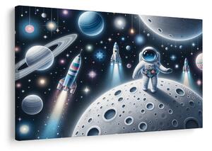 Obraz dziecięcy astronauta na Księżycu