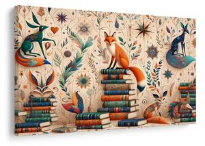 Obraz lisy w bibliotece