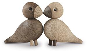 Zestaw 2 figurek z litego drewna dębowego Kay Bojesen Denmark Lovebirds