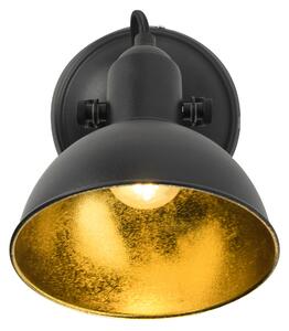Reflektor czarny ze złotym 1-lekkim obrotem i pochyleniem - Tommy Oswietlenie wewnetrzne