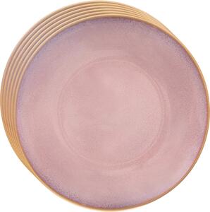 Orion Zestaw płytkich talerzy ceramicznych Glaze różowe 27 cm, 6 szt