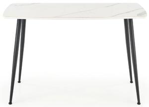 Stół do jadalni MARCO 120x70 cm - biały marmur / czarny
