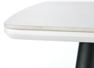 Stół do jadalni MARCO 120x70 cm - biały marmur / czarny