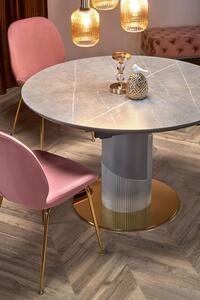 Okrągły rozkładany stół MUSCAT z marmurowym blatem 120-160 cm