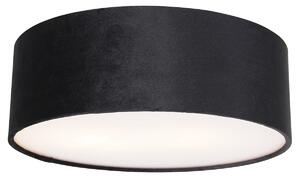 Lampa sufitowa czarna 30 cm ze złotym wnętrzem - Drum Oswietlenie wewnetrzne