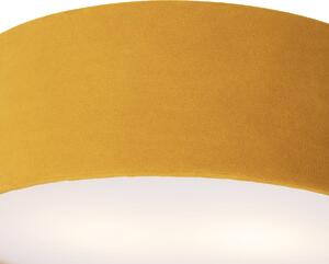 Lampa sufitowa ochra 30 cm ze złotym wnętrzem - Drum Oswietlenie wewnetrzne