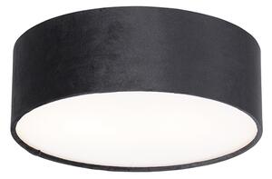 Lampa sufitowa czarna 30 cm ze złotym wnętrzem - Drum Oswietlenie wewnetrzne