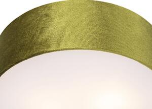 Lampa sufitowa zielona 30 cm ze złotym wnętrzem - Drum Oswietlenie wewnetrzne