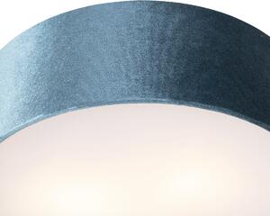 Lampa sufitowa niebieska 30 cm ze złotym wnętrzem - Drum Oswietlenie wewnetrzne