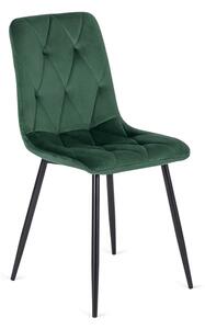Zielone krzesło welurowe do salonu - Voro