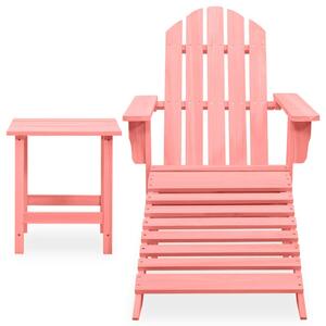 Krzesło ogrodowe Adirondack z podnóżkiem, jodłowe, różowe
