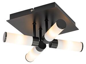 Zewnetrzna Moderne badkamer plafondlamp zwart 4-lichts IP44 - Bath Oswietlenie zewnetrzne