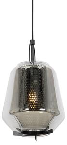 Lampa wisząca Art Deco czarna z przydymionym szkłem 23 cm - Kevin Oswietlenie wewnetrzne