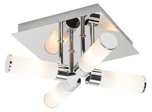 Zewnetrzna Moderne badkamer plafondlamp chroom 4-lichts IP44 - Bath Oswietlenie zewnetrzne