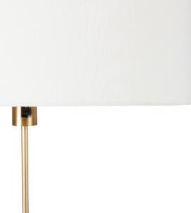 Lampa podłogowa regulowana brąz z białym kloszem 50 cm - Parte Oswietlenie wewnetrzne
