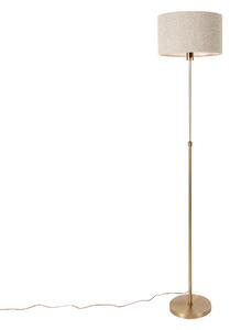 Lampa podłogowa regulowana brąz z abażurem boucle taupe 35 cm - Parte Oswietlenie wewnetrzne