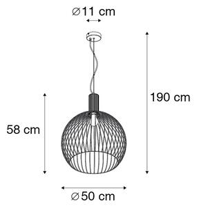 Inteligentna okrągła lampa wisząca czarna 50 cm z Wifi G95 - Dos Oswietlenie wewnetrzne