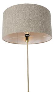 Lampa podłogowa regulowana złota z abażurem boucle taupe 50 cm - Parte Oswietlenie wewnetrzne