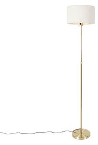 Lampa podłogowa regulowana złota z kloszem boucle biały 35 cm - Parte Oswietlenie wewnetrzne
