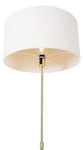 Lampa podłogowa regulowana złota z kloszem boucle biały 50 cm - Parte Oswietlenie wewnetrzne