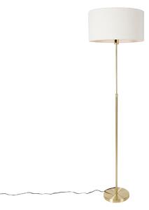Lampa podłogowa regulowana złota z kloszem boucle biały 50 cm - Parte Oswietlenie wewnetrzne