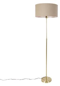 Lampa podłogowa regulowana złota z kloszem jasnobrązowym 50 cm - Parte Oswietlenie wewnetrzne